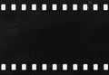 Strip of old celluloid film with dust and scratches