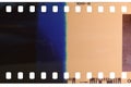 Strip of the poorly exposed and developed celluloid film