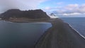 A strip of sand separates the bay and the ocean. Andreev.