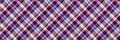 Strip seamless textile texture, windowpane check fabric tartan. Sparse vector background pattern plaid in pink and pastel colors