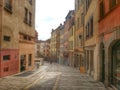 strip street and the old building in the croix-rousse district, Lyon old town, France