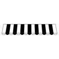 Stripe awning icon vector. Showcase canopy illustration sign. Awning symbol or logo.