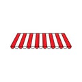 Stripe awning icon vector. Showcase canopy illustration sign. Awning symbol or logo.