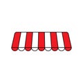 Stripe awning icon vector. Showcase canopy illustration sign. Awning symbol or logo.