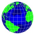 Stripe blue world globe