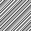 Stripe diagonal seamless pattern. Repeated black stripes isolated on white background. Repeating geometric line prints design