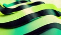 Stripe layers graphic art green black curve bands