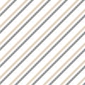 Stripe pattern basic herringbone in grey, beige, white. Seamless neutral diagonal lines vector for cotton or linen shirt, dress.