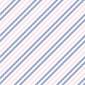 Stripe pattern geometric in blue, pink, white. Seamless herringbone textured lines vector background for cotton shirt, dress. Royalty Free Stock Photo