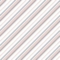 Stripe pattern herringbone textured graphic in grey, pink, white. Seamless diagonal lines background for dress, skirt, shirt. Royalty Free Stock Photo