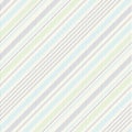 Stripe pattern seamless in soft blue, green, grey, beige, white. Diagonal multicolored thin asymmetric lines for spring summer.