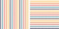 Stripe pattern set. Herringbone textured geometric background. Multicolored stripes in blue, red, orange, yellow, beige for dress. Royalty Free Stock Photo
