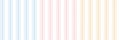 Stripe pattern set in pastel blue, pink, yellow, white. Herringbone textured seamless vertical stripes for dress, shirt, skirt. Royalty Free Stock Photo