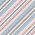 Stripe pattern for textile design in grey blue and pink. Seamless diagonal large wide stripes for dress, skirt, curtains, mattress