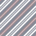 Stripe pattern textured background in navy blue, red, white. Seamless diagonal herringbone lines dark graphic for spring autumn. Royalty Free Stock Photo