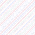 Stripe pattern textured in soft purple blue, green, pink, off white. Diagonal multicolored thin asymmetric pastel lines for spring