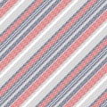 Stripe pattern textured vector in navy blue, red, grey, white. Seamless diagonal herringbone background graphic for autumn winter. Royalty Free Stock Photo