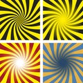 Stripe rays swirl backgrounds in several colors.