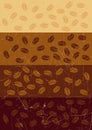 Stripe retro grunge background with coffee beans Royalty Free Stock Photo
