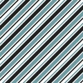 Stripe seamless pattern with Blue, white and black colors vertical diagonal stripes.Vector