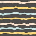 Stripe seamless pattern. Retro background with hand-drawn lines. Minimalistic Scandinavian style in pastel colors. Ideal Royalty Free Stock Photo
