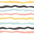 Stripe seamless pattern. Retro background with hand-drawn lines. Minimalistic Scandinavian style in pastel colors. Ideal Royalty Free Stock Photo