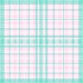 Stripe seamless tartan plaid pattern. Checkered fabric texture print stripes punchy pastel colorful background. Pink and green Royalty Free Stock Photo