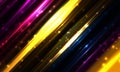 Striped abstract background with diagonal multi coloured lines and sparks.