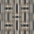 Striped abstract 3d greek key seamless borders pattern. Patterned textured vector background wallpaper.