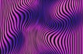 Striped abstract vibrant background with blending colors. Wavy pattern with dark and light layers. 80's futuristic
