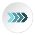 Striped arrow icon circle