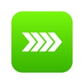 Striped arrow icon digital green
