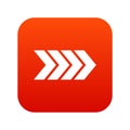 Striped arrow icon digital red