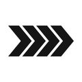 Striped arrow icon, simple style