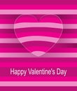 Striped background in pink tones with surround heart