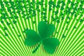 Striped background and shamrock border. Vector illustration for Saint Patrick Day Greeting Card