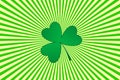 Striped background and shamrock. Vector illustration for Saint Patrick Day Greeting Card