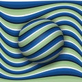 Striped ball rolling along the striped surface. Abstract vector optical illusion Royalty Free Stock Photo