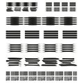 Striped bar set. Line block pattern. Dense dash Vector. Minimal grid artwork. Royalty Free Stock Photo