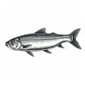 Delicate Fish Illustration With Iconic Streaked Markings Royalty Free Stock Photo