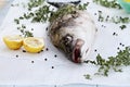 Striped Bass and Ingredients Royalty Free Stock Photo