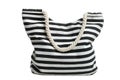 Striped beach bag isolated