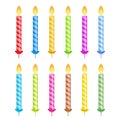 Striped Birthday Candles Royalty Free Stock Photo