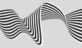 Striped black and white line vector on abstract background, striped wave design Royalty Free Stock Photo