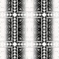 Striped black and white vintage vector seamless pattern. Ornamental greek gradient background. Abstract repeat grid