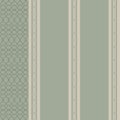 Striped blue green vintage victorian retro style wallpaper with ornament Royalty Free Stock Photo