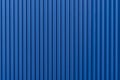 Striped Blue wave steel metal sheet cargo container line industry wall texture pattern for background Royalty Free Stock Photo