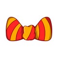 Striped bow tie icon, cartoon style Royalty Free Stock Photo