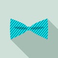 Striped bow tie icon, flat style Royalty Free Stock Photo