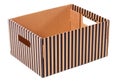 Striped box on a white background